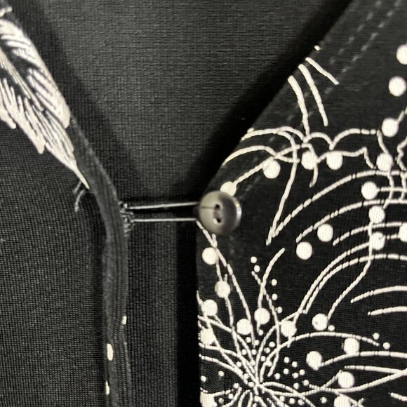 Retro Floral Top L Black Neutral Festive Holiday Polka Dot Classic Chic Preppy - Picture 5 of 11